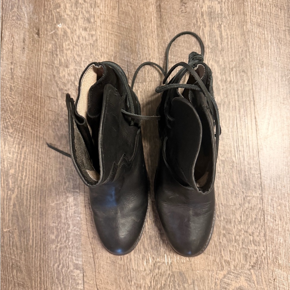 Freebird Black Lace Up Leather Boots